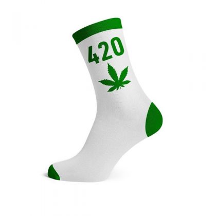 Calcetines Cannabicos Hombre 420 White