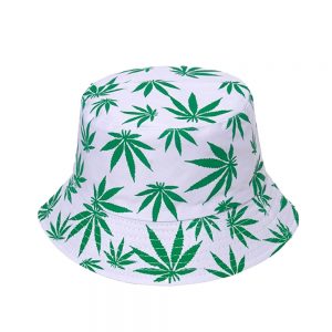 Gorro Hippie White & Green Leaves