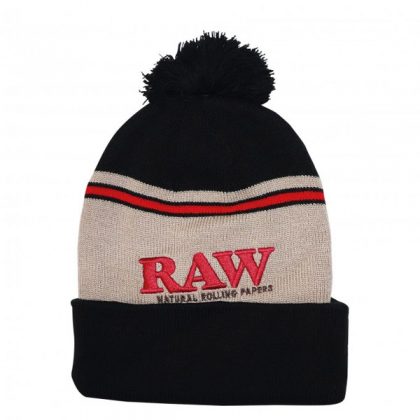 Gorro Nieve Raw Pom Pom Black & Brown