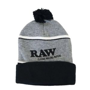 Gorro Nieve Raw Pom Pom Black & Grey