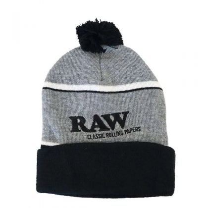 Gorro Nieve Raw Pom Pom Black & Grey