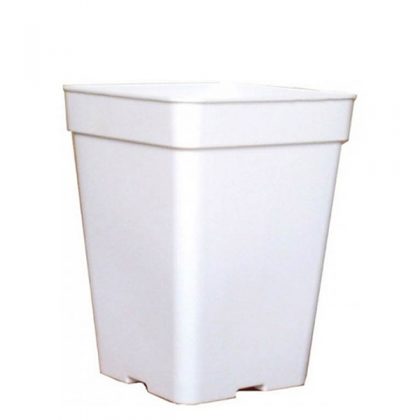 Maceta Cuadrada Blanca 18 x 18 x 25.5 cm. 5.5 lt. - 25 ud.