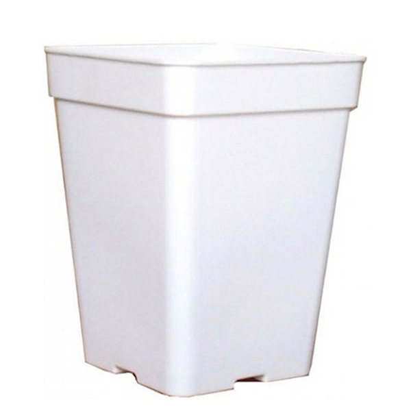 Maceta Cuadrada Blanca 23 x 23 x 27.5 cm. 11 lt.