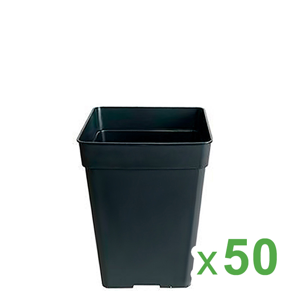 Maceta Cuadrada Negra 11 x 11 x 12 cm. 1.45 lt. - 50 ud.