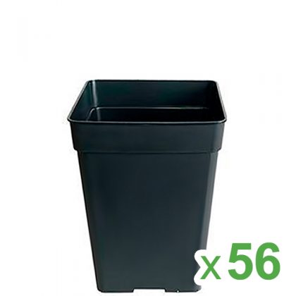 Maceta Cuadrada Negra 13 x 13 x 14.5 cm. 2.2 lt. -  56 ud.