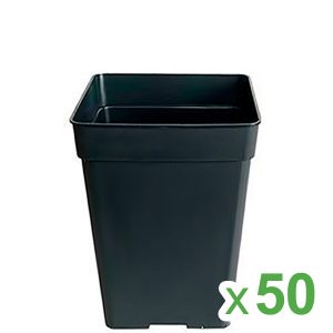 Maceta Cuadrada Negra 15 x 15 x 18.5 cm. 3.2 lt. - 50 ud.