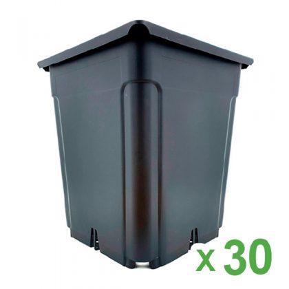 Maceta Cuadrada Negra 20 x 20 x 26 cm. 7 lt. - 30 ud.