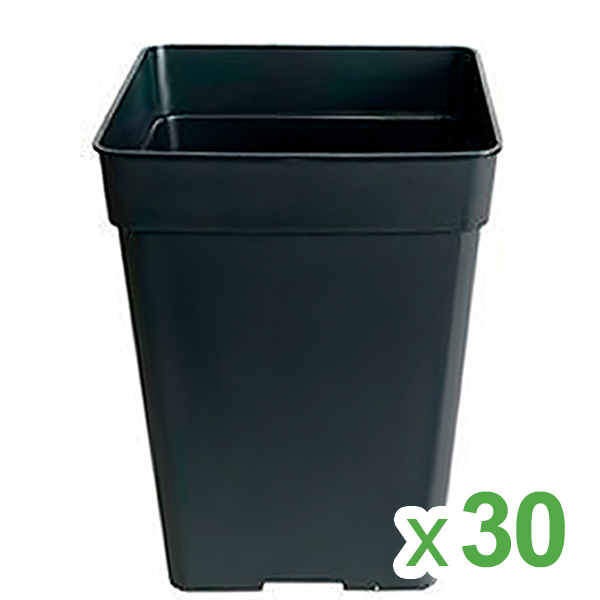 Maceta Cuadrada Negra 23 x 23 x 28 cm. 11 lt. - 30 ud.