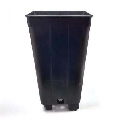 Maceta Cuadrada Negra Base Elevada 12 x 12 x 20 cm. 2 lt. - 50 ud.