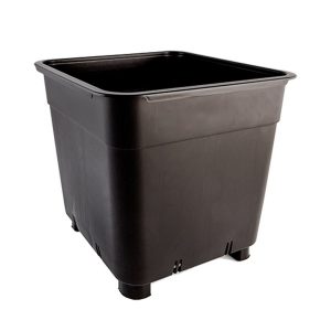 Maceta Cuadrada Negra Base Elevada 30 x 30 x 31 cm. 25 lt.