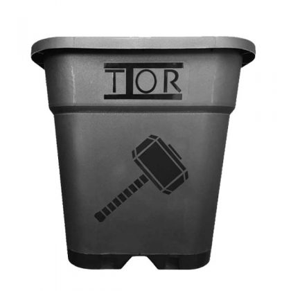 Maceta Cuadrada Negra Thor 24 x 24 x 28 cm. 11 lt. - 30 ud.