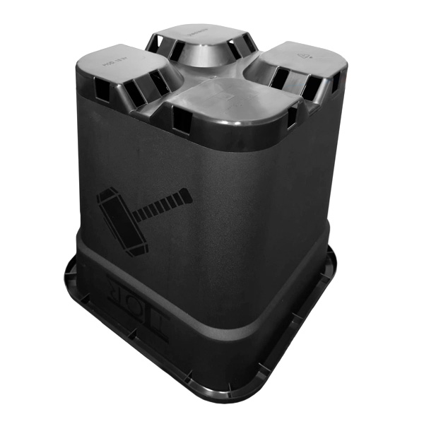 Maceta Cuadrada Negra Thor 28 x 28 x 28 cm. 14 lt. - 20 ud. - Imagen 2