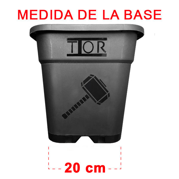 Maceta Cuadrada Negra Thor 28 x 28 x 28 cm. 14 lt. - 20 ud. - Imagen 4