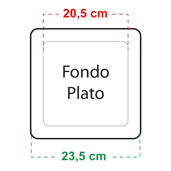 Plato Cuadrado 23x23 cm para Maceta de 11 lt. 50 ud. - Imagen 2