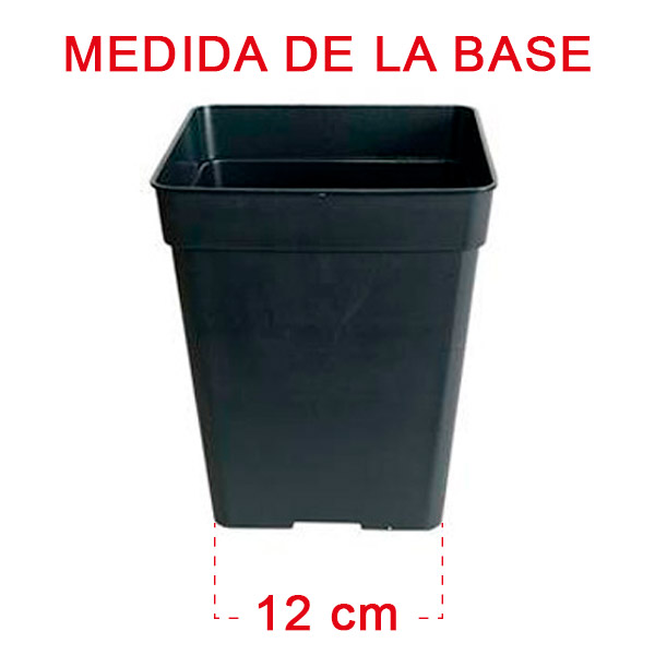 Maceta Cuadrada Negra 18 x 18 x 25.5 cm. 5.5 lt. - 44 ud. - Imagen 2